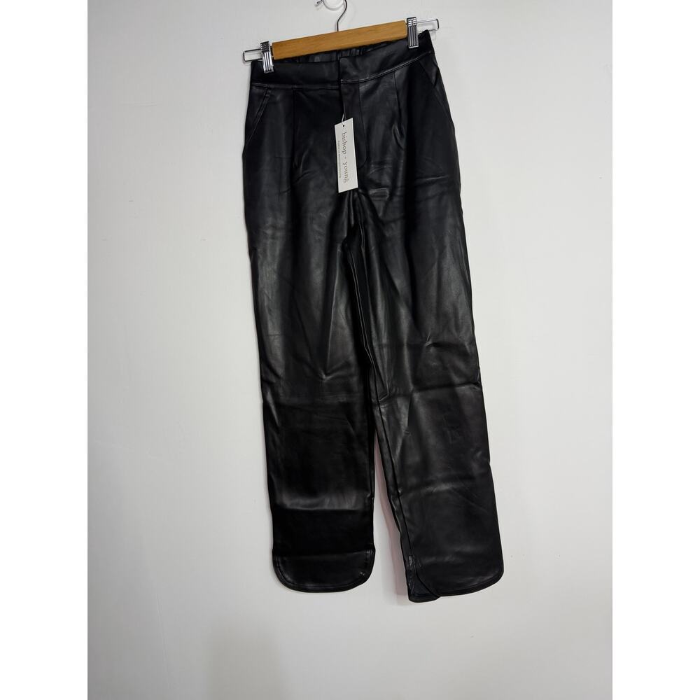 Bishop + Young Pants Womens Size Small Black Alejandra Vegan Leather